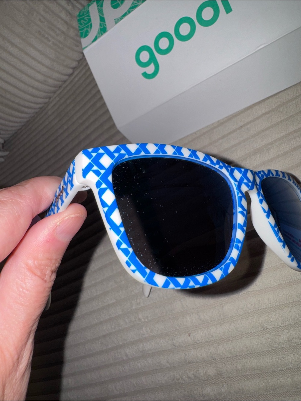 Goodr Blue & White Patterned Sunglasses